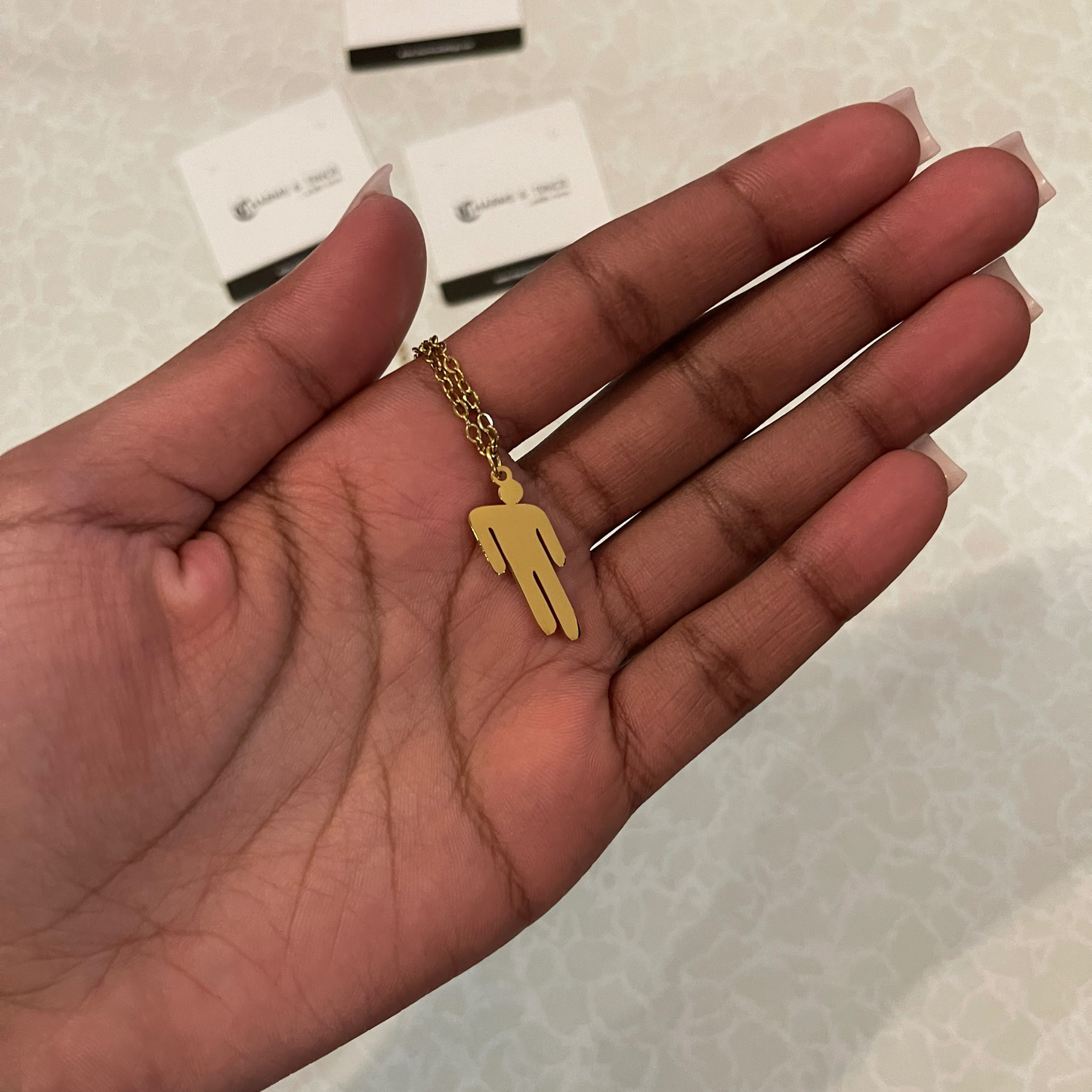 Custom Gold Blohsh Necklace & Satellite Bracelet Set