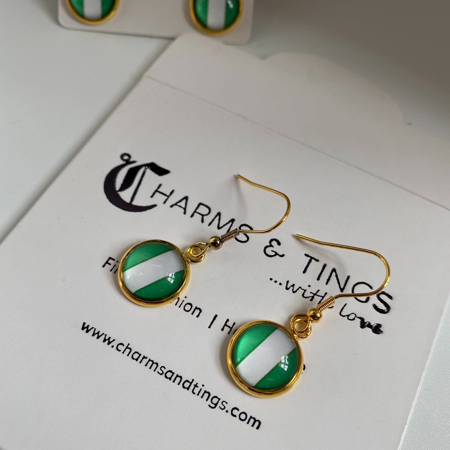 Nigerian Flag Earrings Handmade Earrings