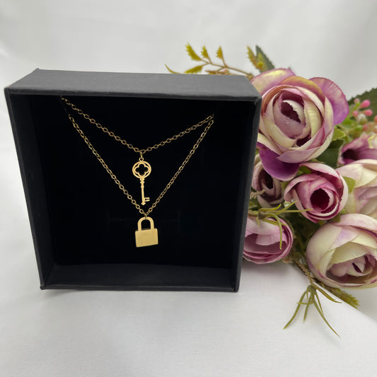 Heart And Padlock Layered Necklace