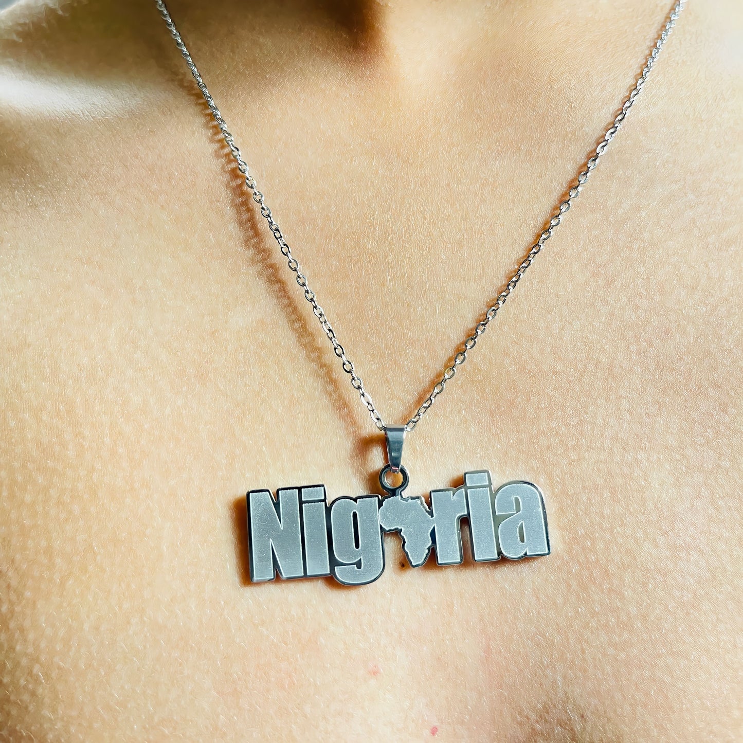 Nigeria Africa Gold Silver Stainless Steel Necklace