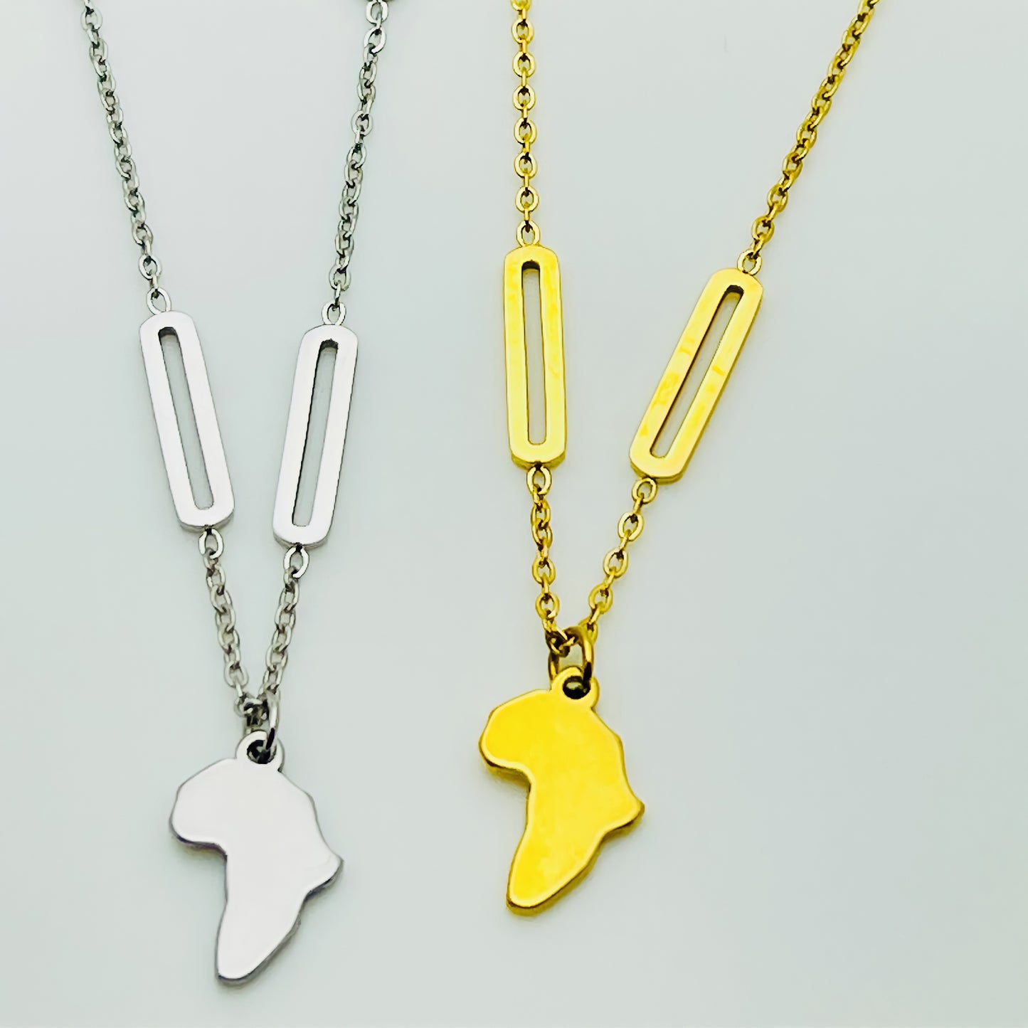 Map of Africa Chain Jabali Mixed Link Necklace