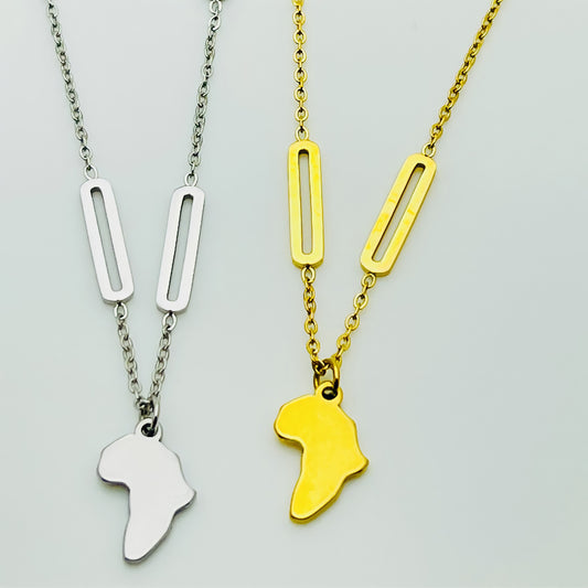 Map of Africa Chain Jabali Mixed Link Necklace