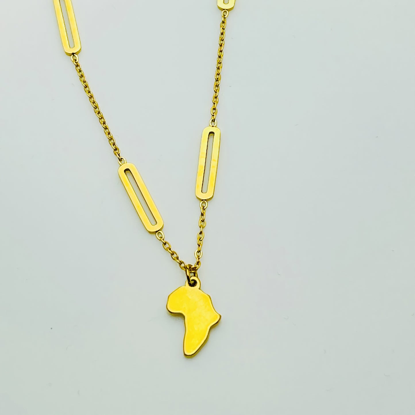 Map of Africa Chain Jabali Mixed Link Necklace