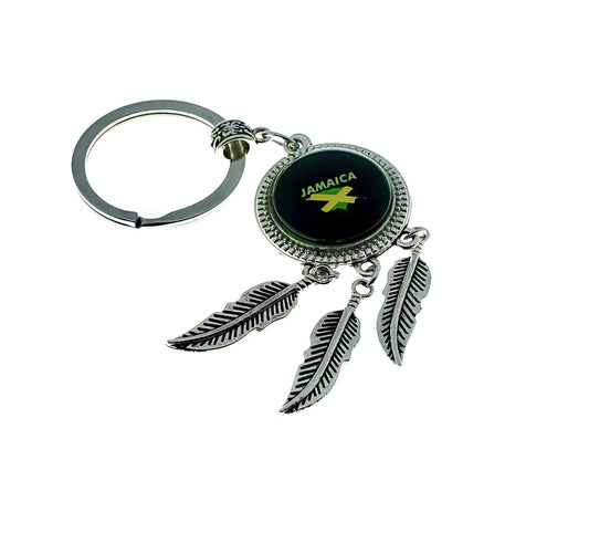 Cultural Afro Woman / Jamaica Handmade Dreamcatcher Keyring