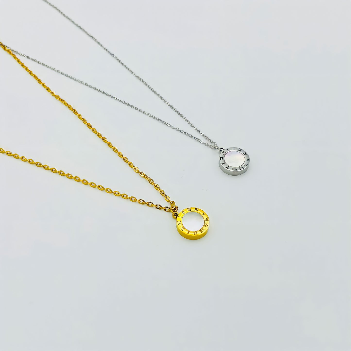 Roman Numeral Reversible Pendant Necklace