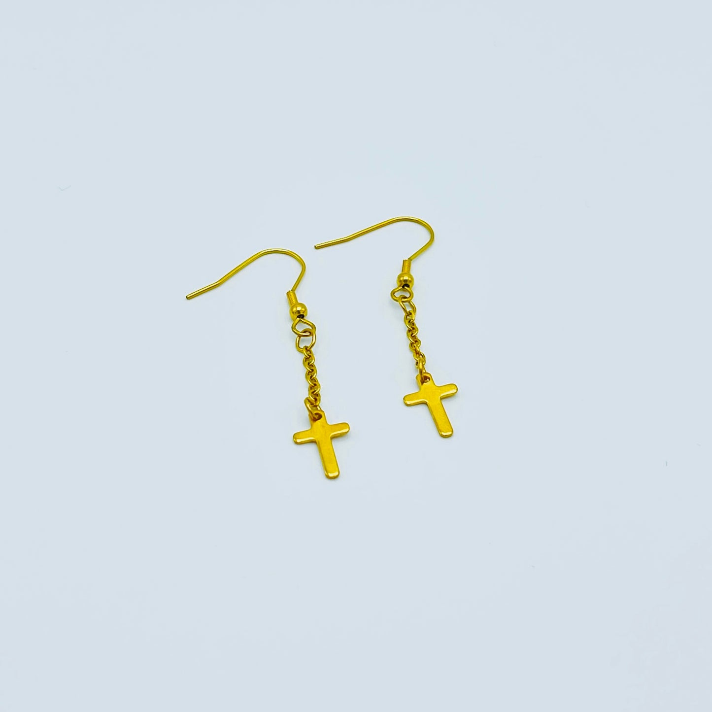 Gold Cuban Link Cross Jewellery Set