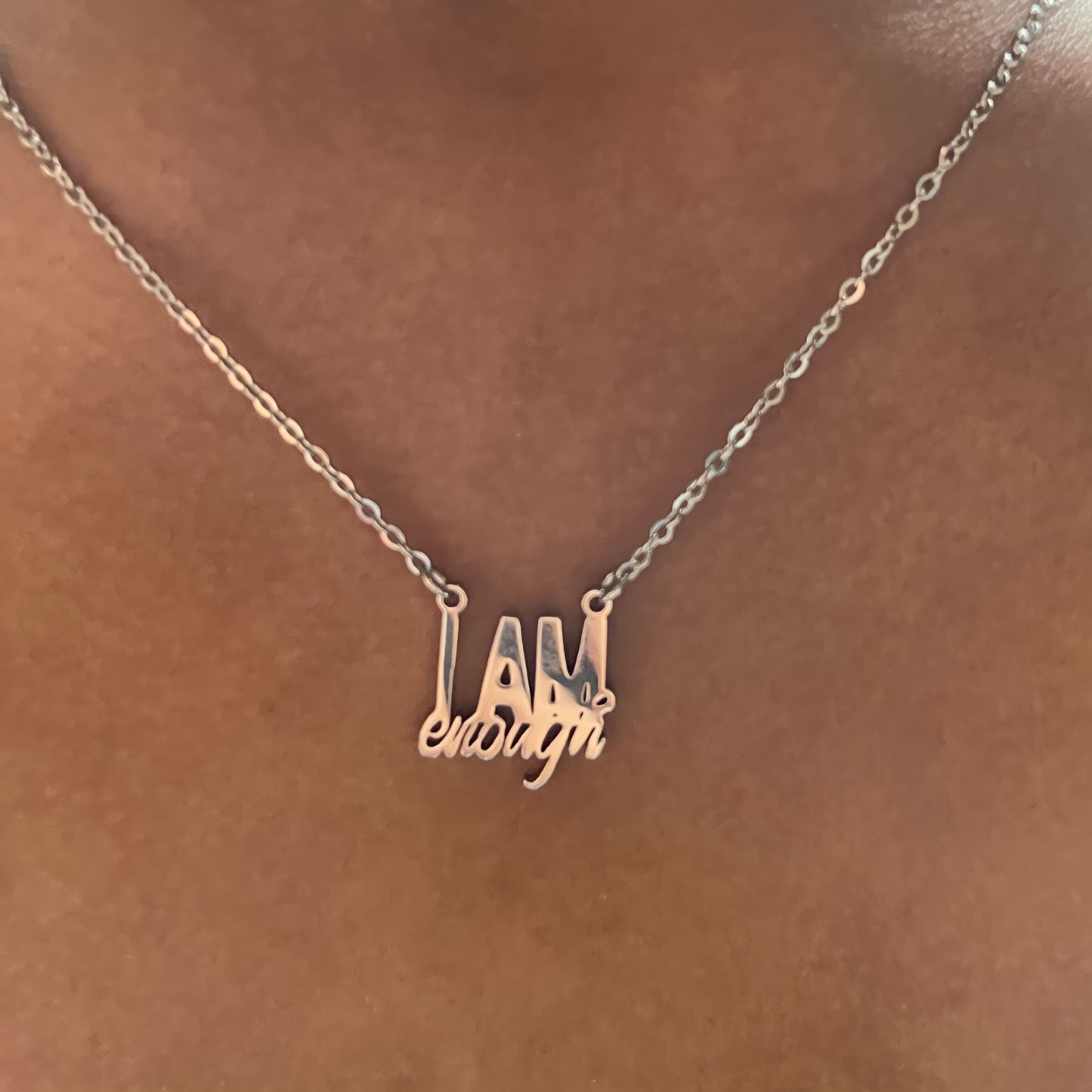 I Am Enough Positive Affirmation Statement Necklace