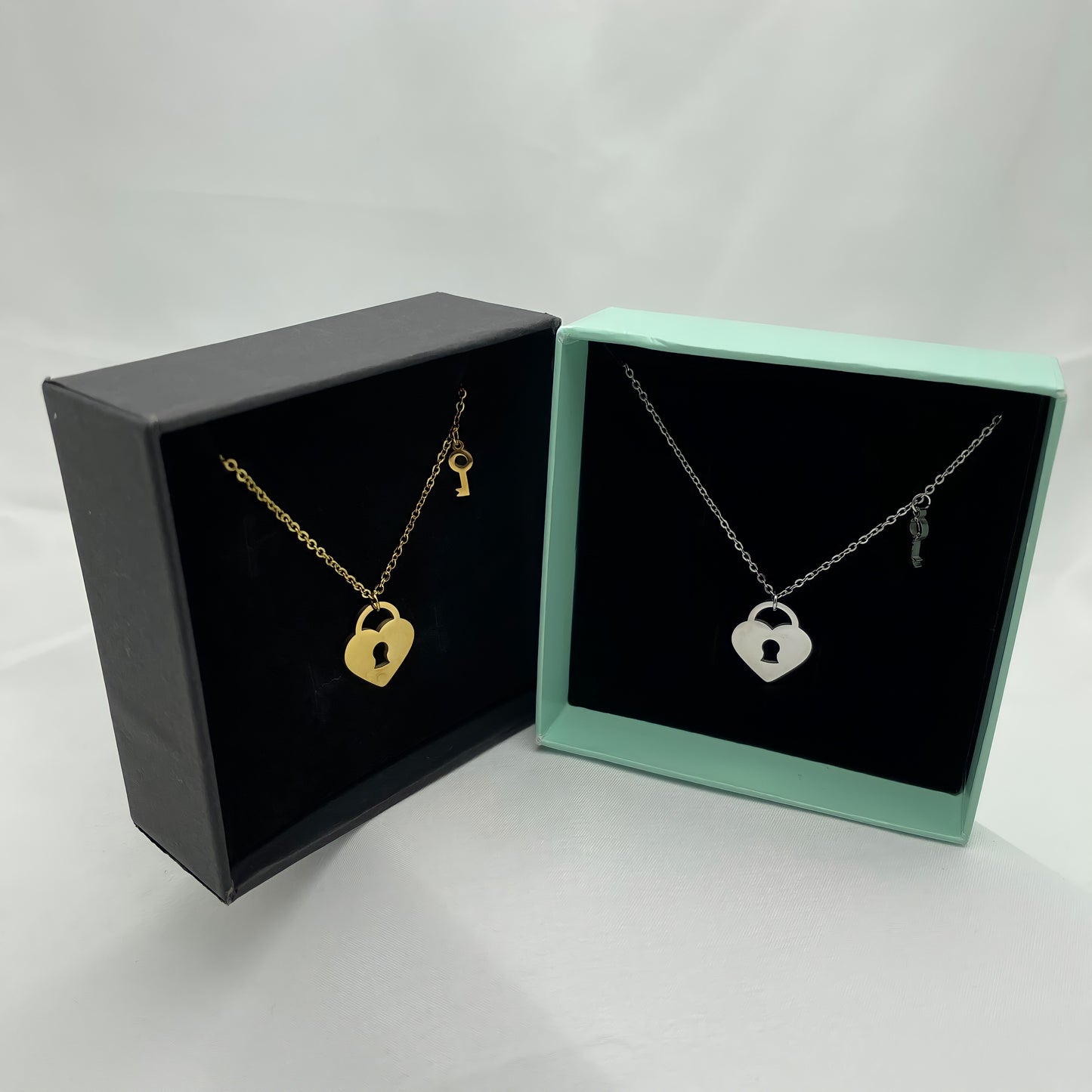 Heart Padlock and Key Necklace