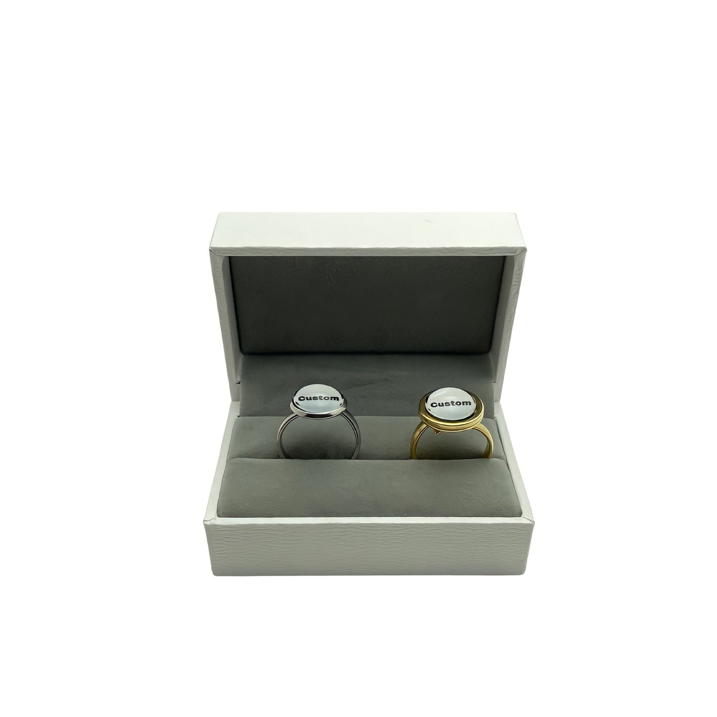 Custom Cabochon Stainless Steel Adjustable Rings