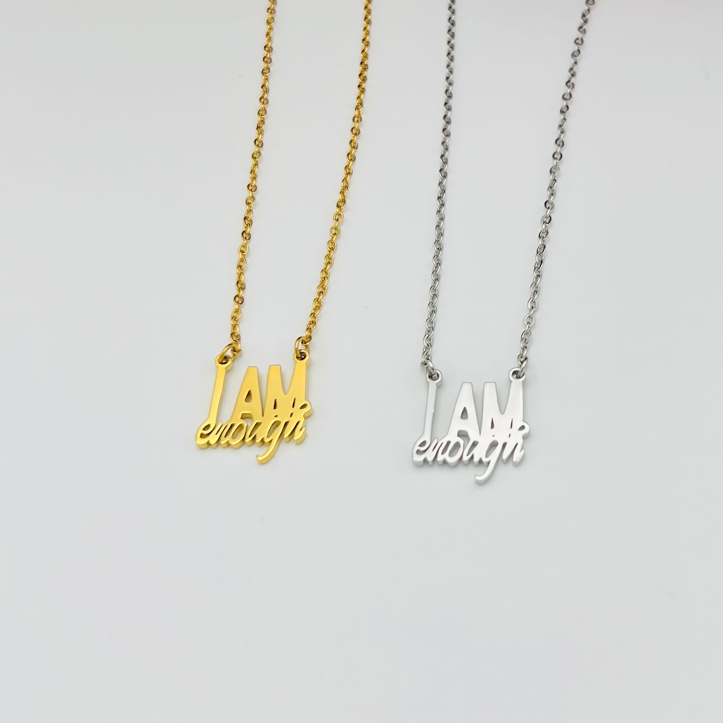 I Am Enough Positive Affirmation Statement Necklace