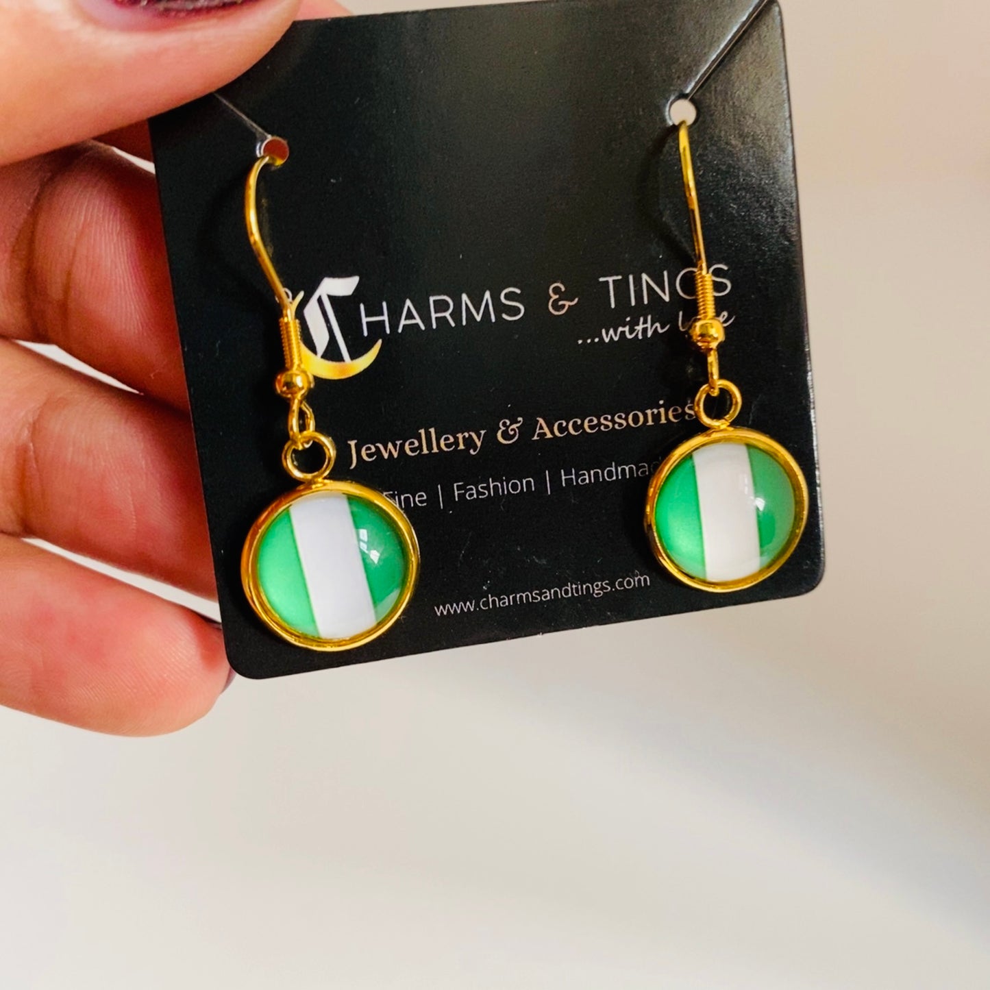 Nigerian Flag Earrings Handmade Earrings