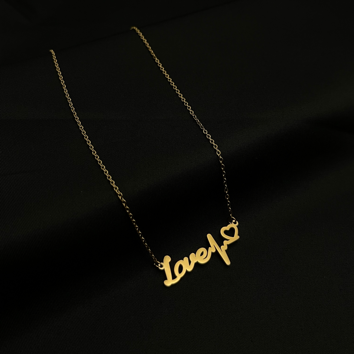 Love Heart ECG Stainless Steel Necklace
