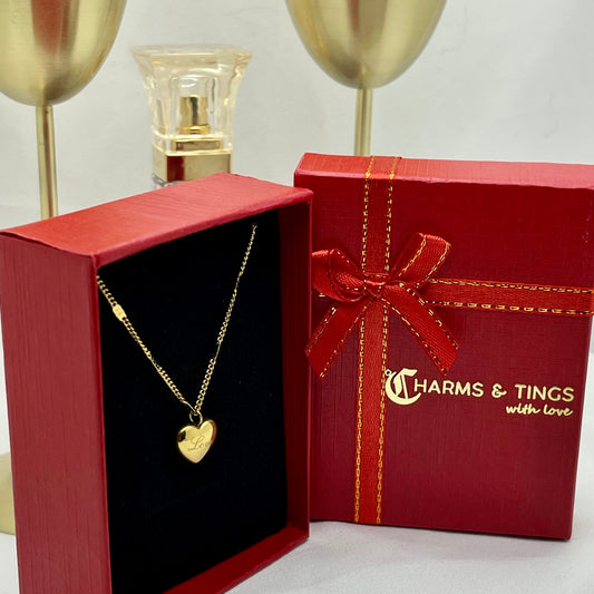 Love Heart Gold Pendant Women Necklace