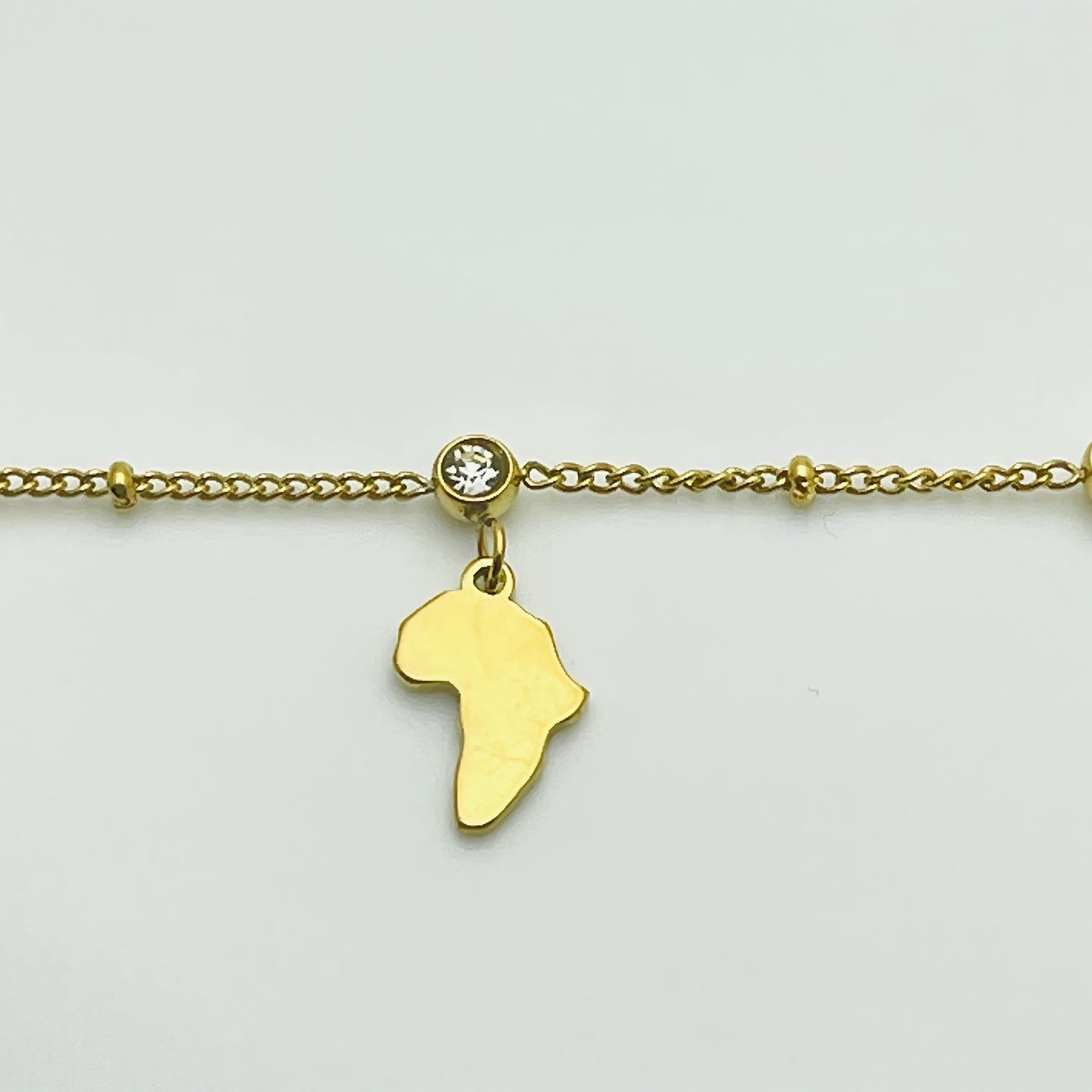 Gold Map of Africa Crystal Bracelet