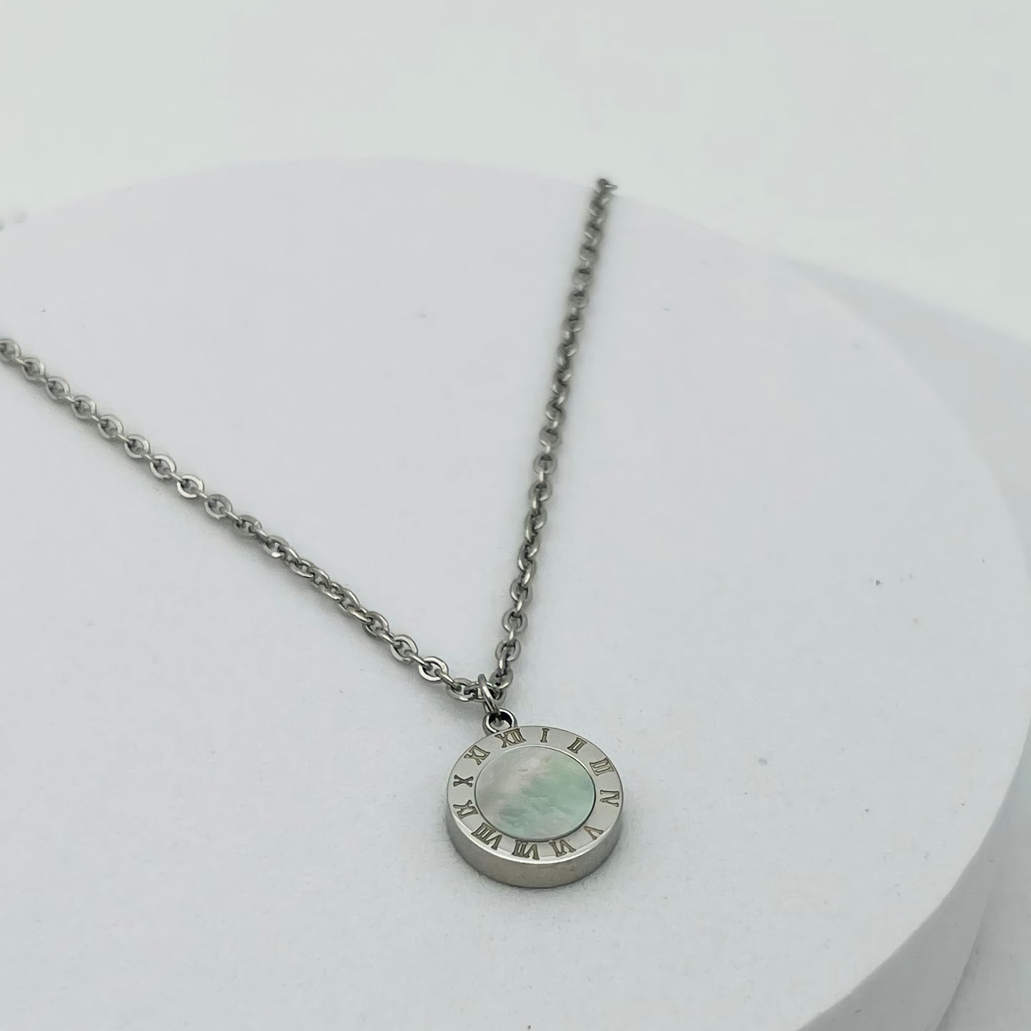 Roman Numeral Reversible Pendant Necklace