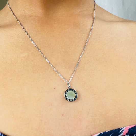 Roman Numeral Reversible Pendant Necklace