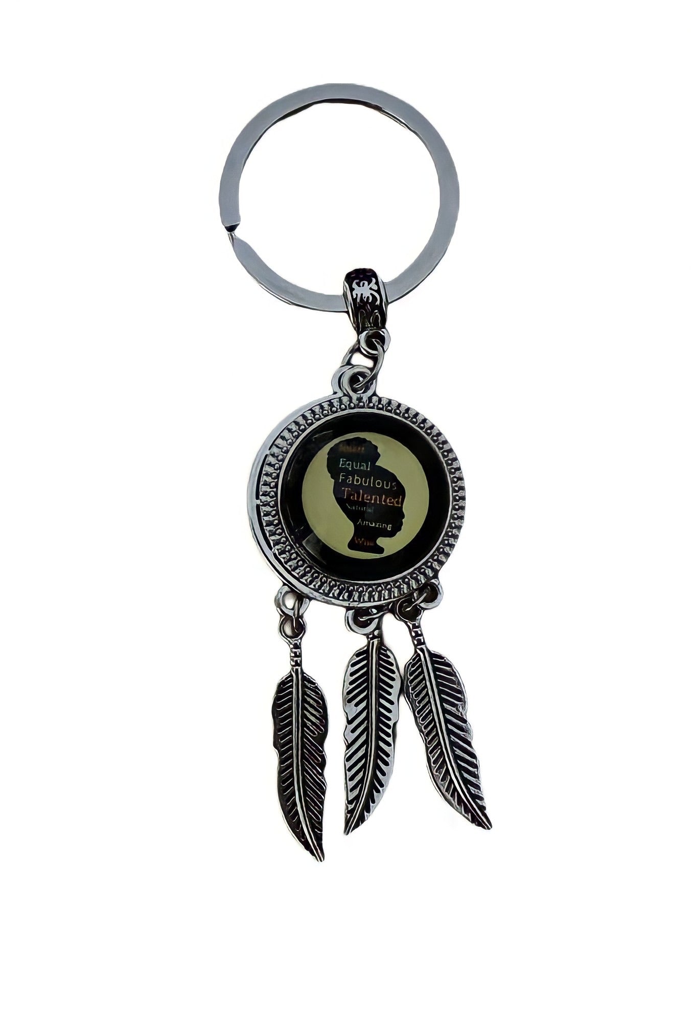 Cultural Afro Woman / Jamaica Handmade Dreamcatcher Keyring