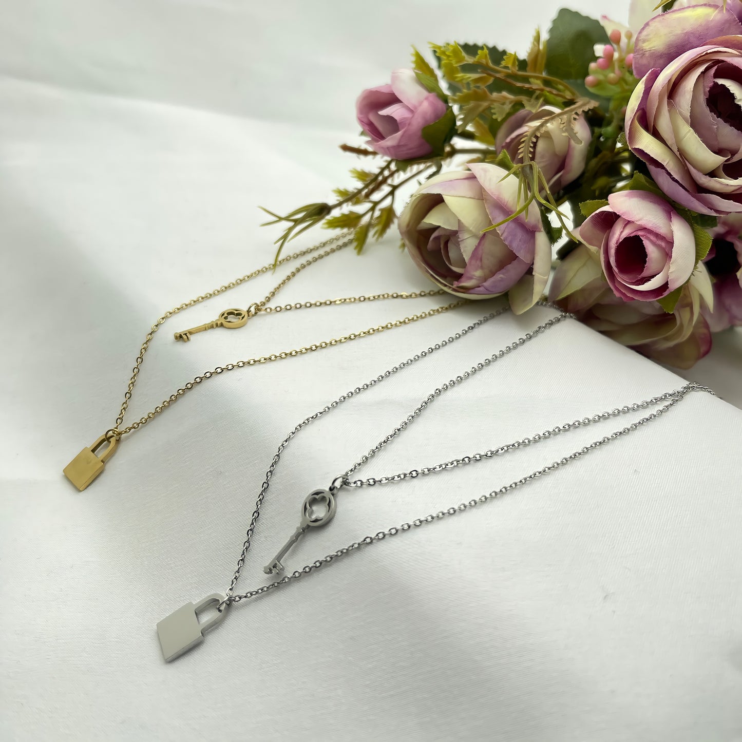 Heart And Padlock Layered Necklace