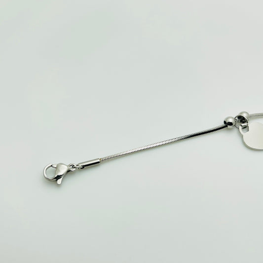 Silver Crystal Heart Map of Africa Charm Bracelet