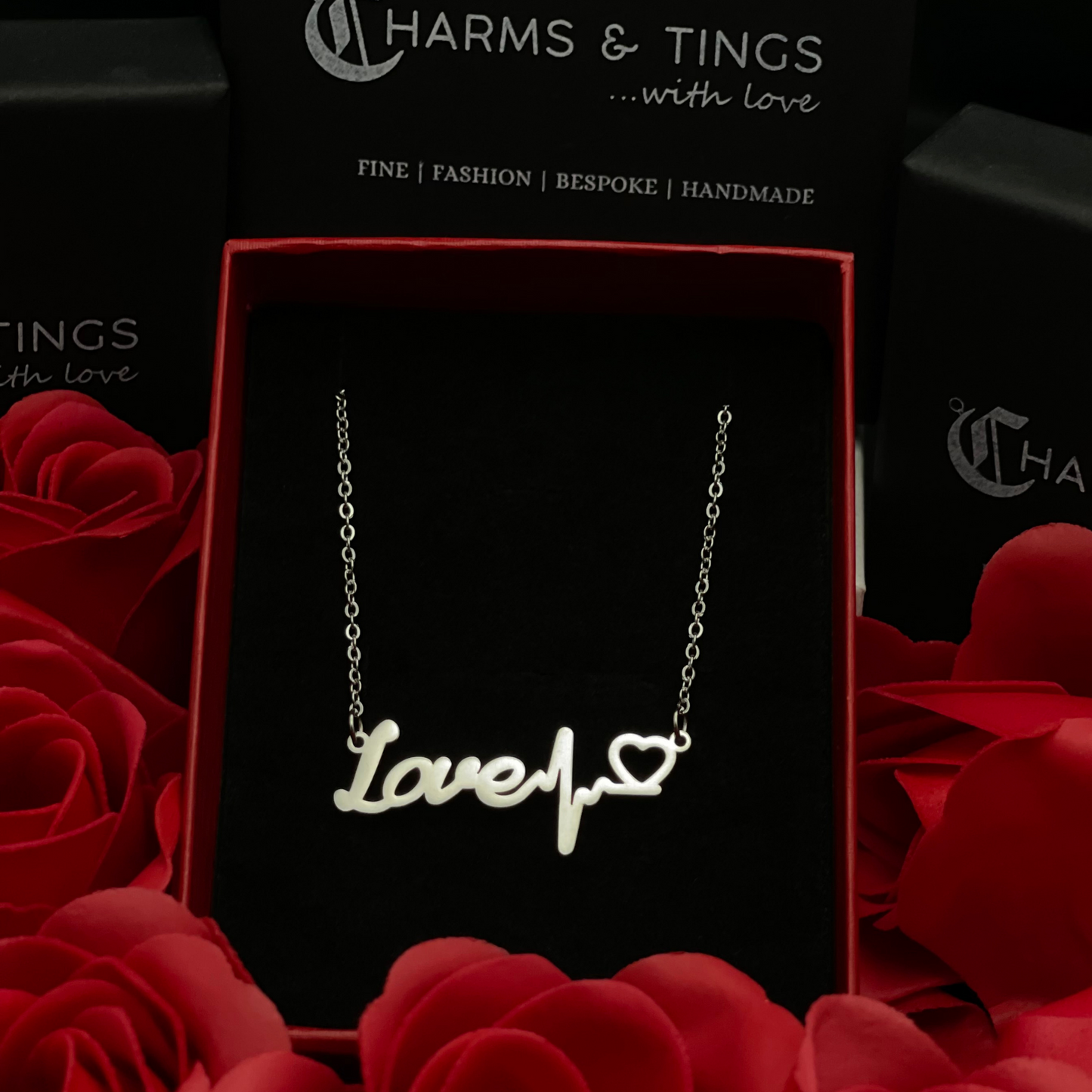 Love Heart ECG Stainless Steel Necklace