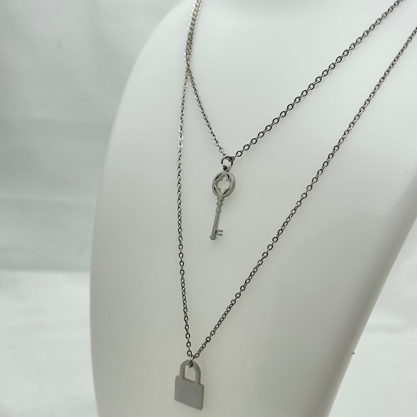 Heart And Padlock Layered Necklace