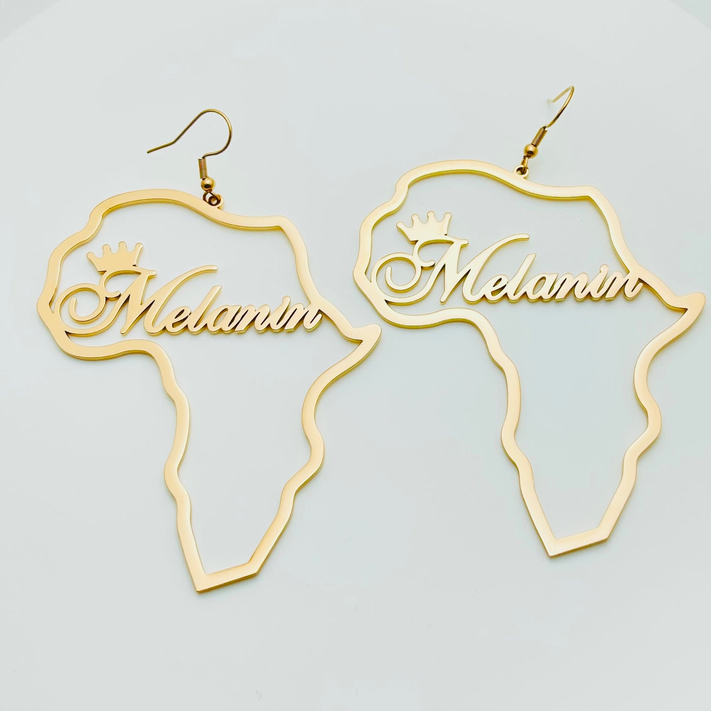 Melanin Queen Map Of Africa Exaggerated Drop Earrings