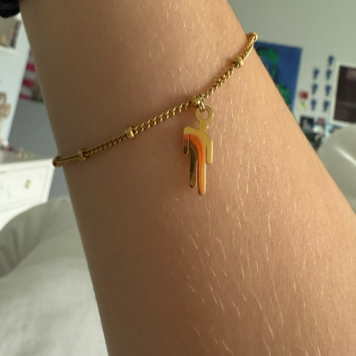 Custom Gold Blohsh Necklace & Satellite Bracelet Set