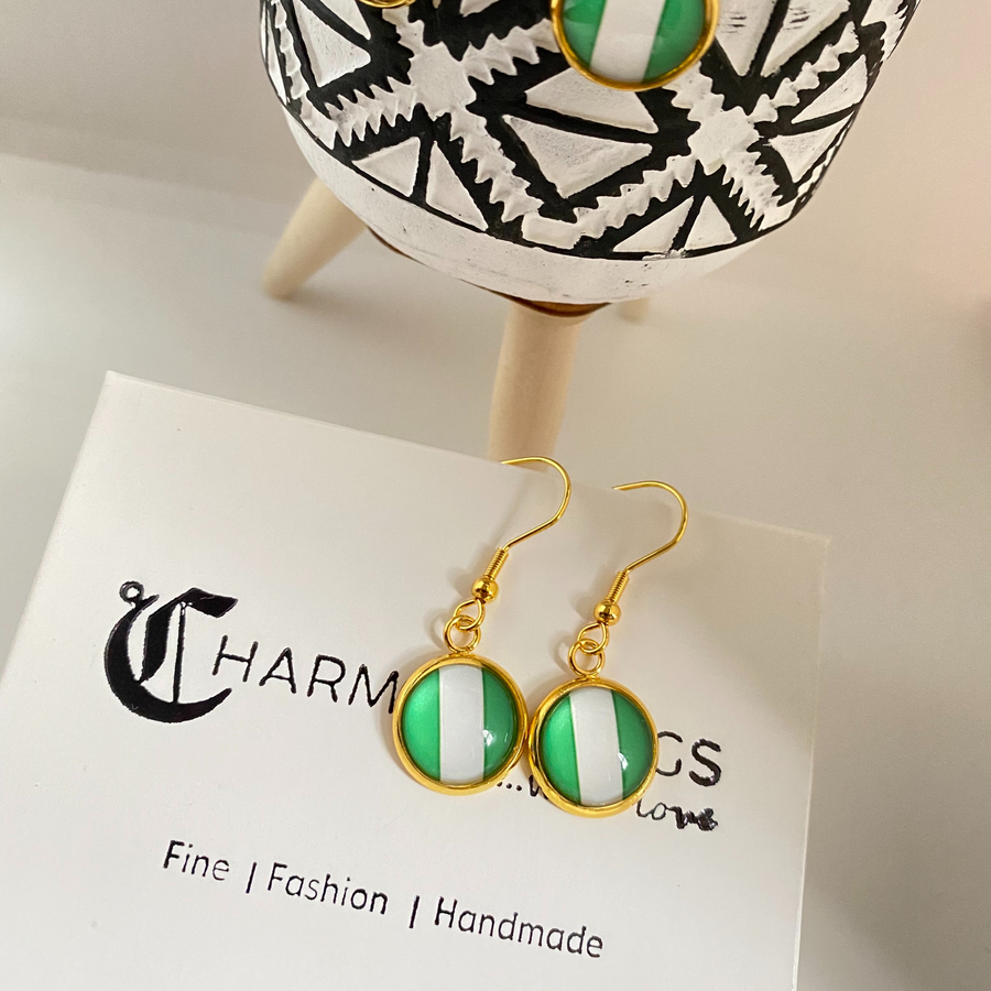 Nigerian Flag Earrings Handmade Earrings