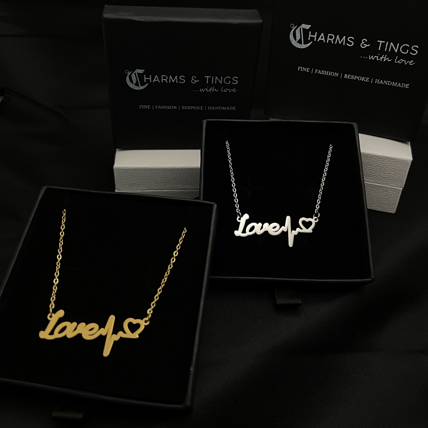 Love Heart ECG Stainless Steel Necklace