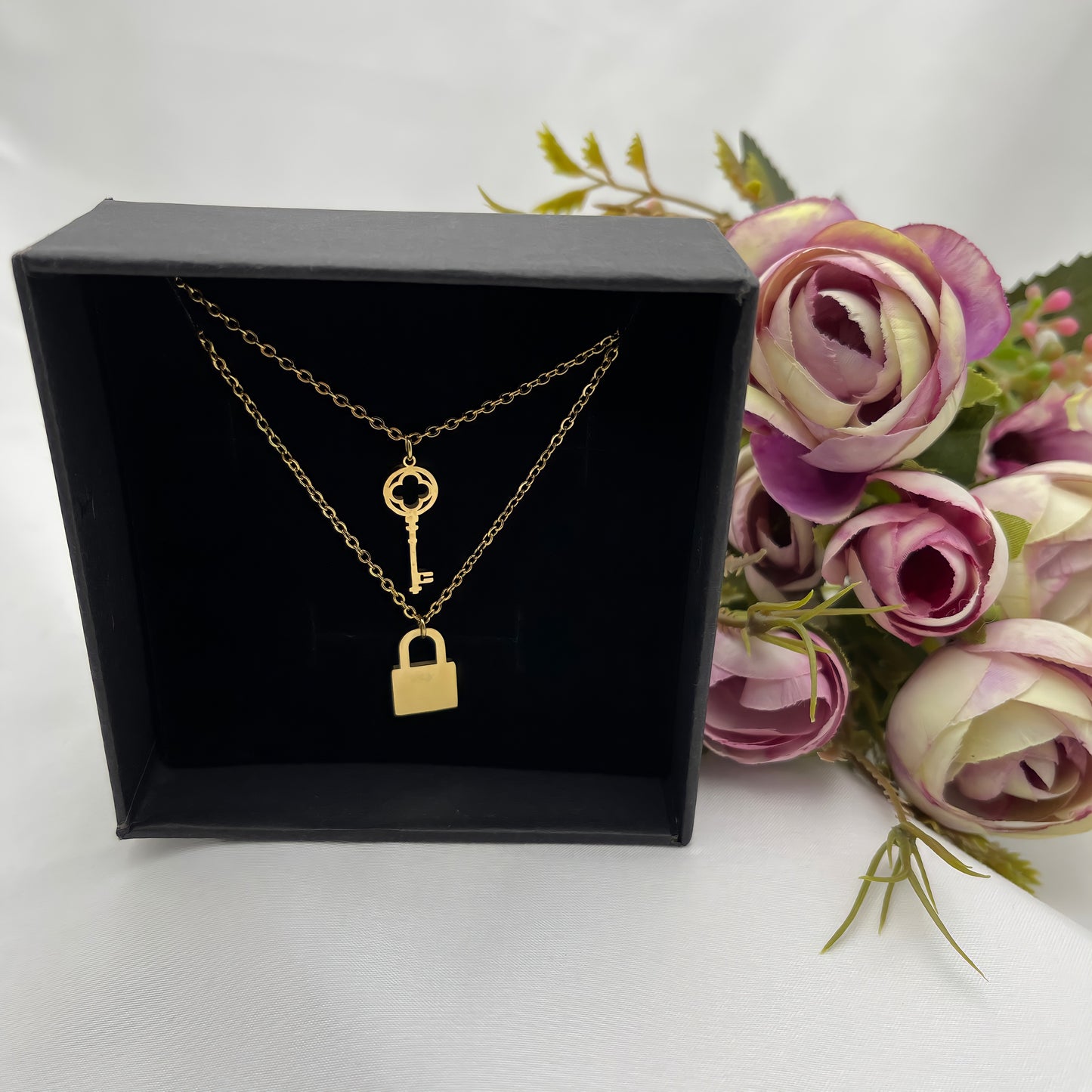 Heart And Padlock Layered Necklace