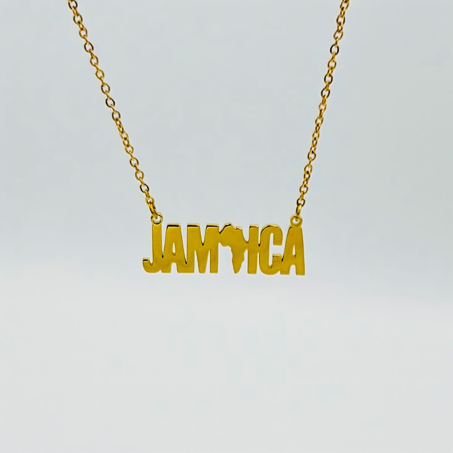 Jamaica Africa Afrocentric Gold Silver Stainless Steel Necklace