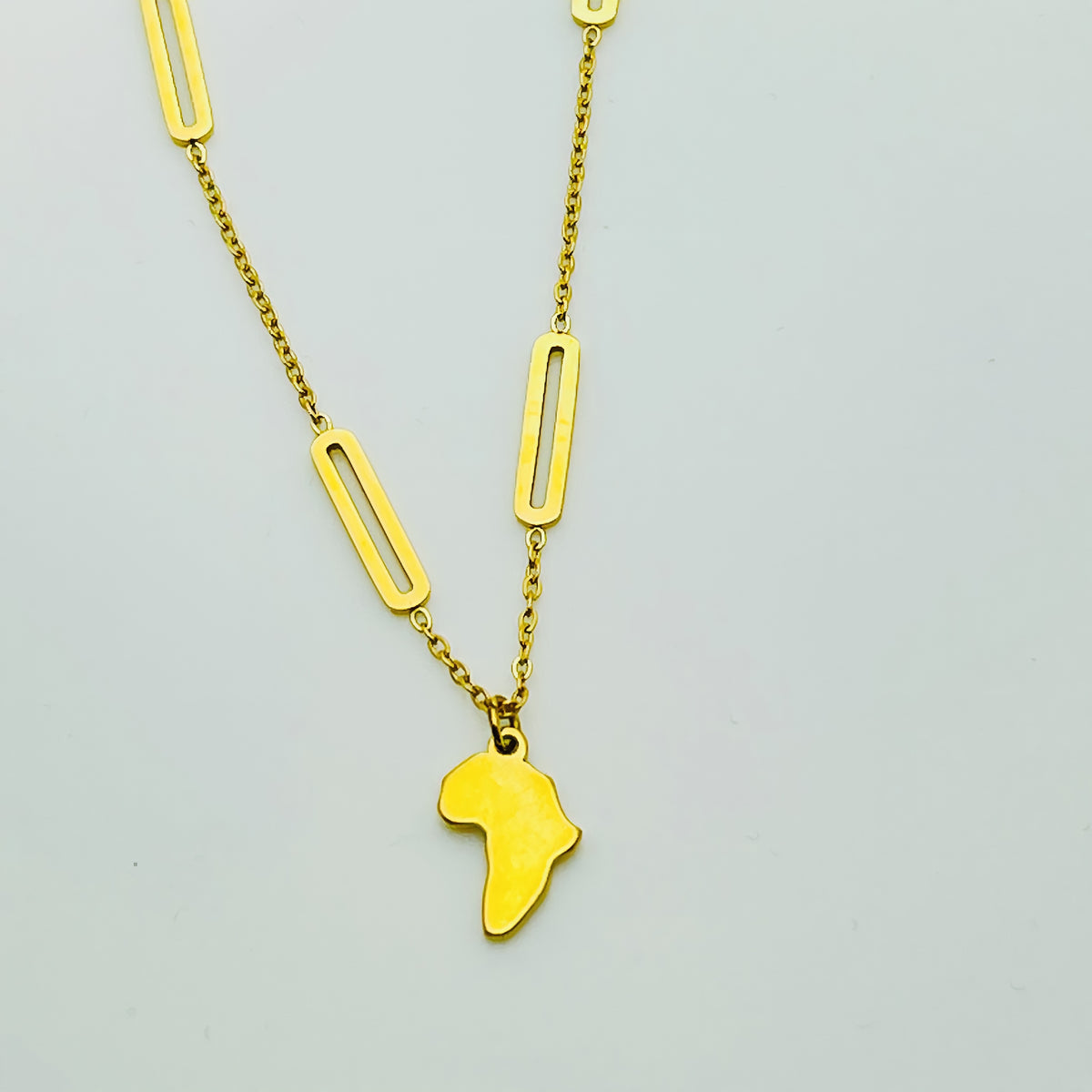Map of Africa Chain Jabali Mixed Link Necklace