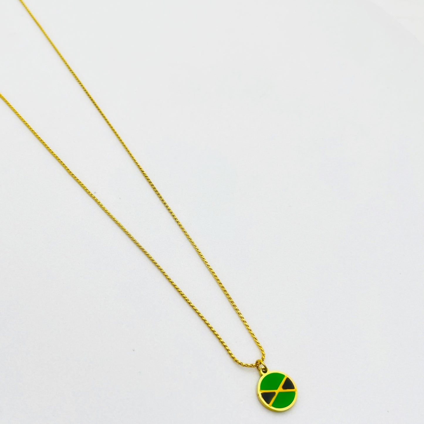Gold Jamaican Flag Enamel Charm Jaminate Jewellery Set