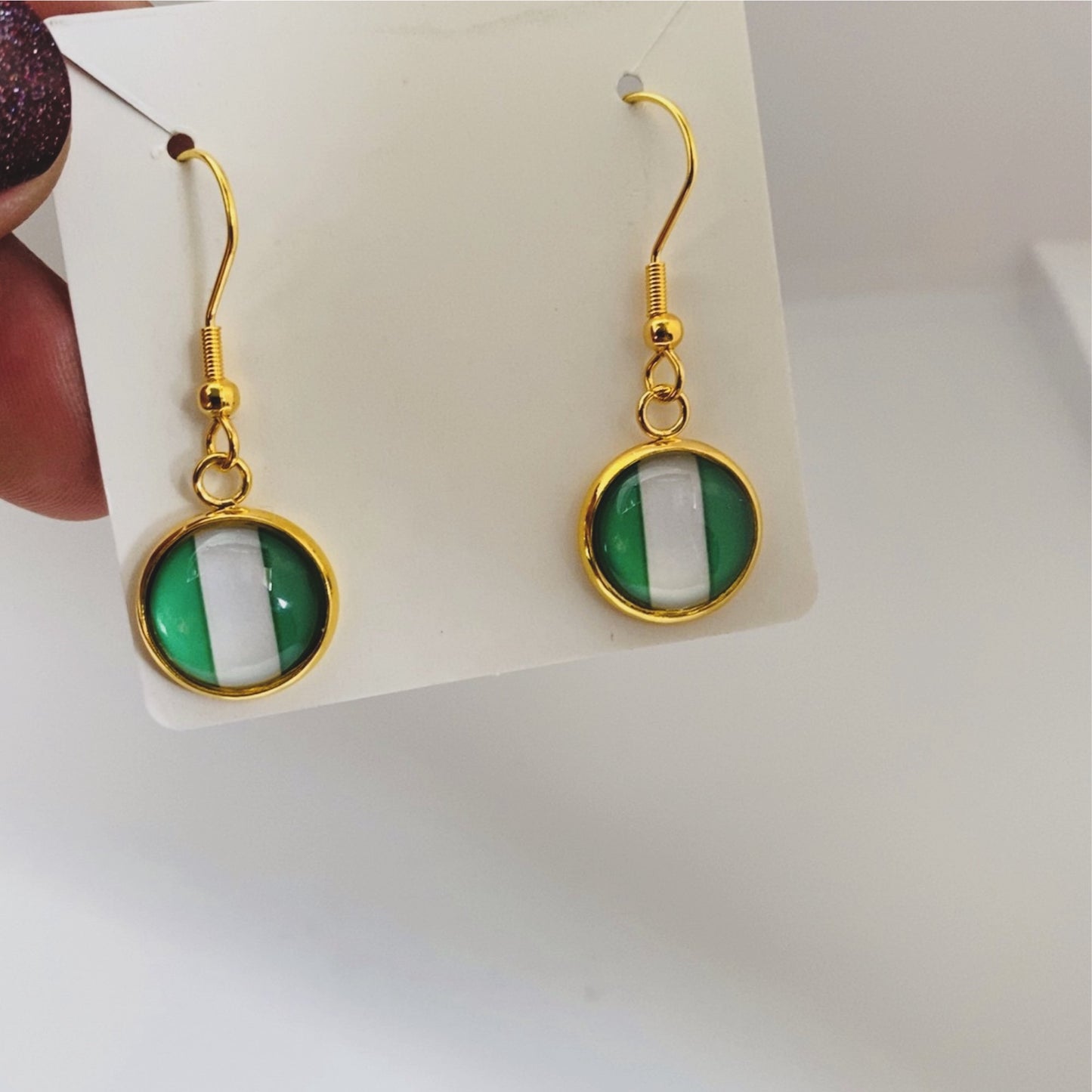 Nigerian Flag Earrings Handmade Earrings