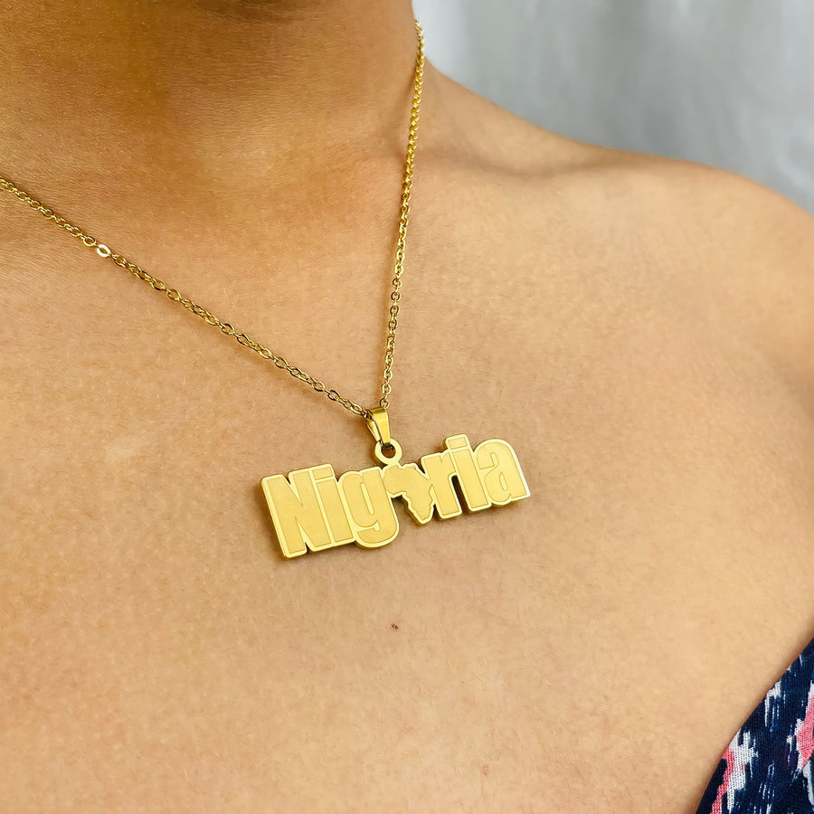 Nigeria Africa Gold Silver Stainless Steel Necklace