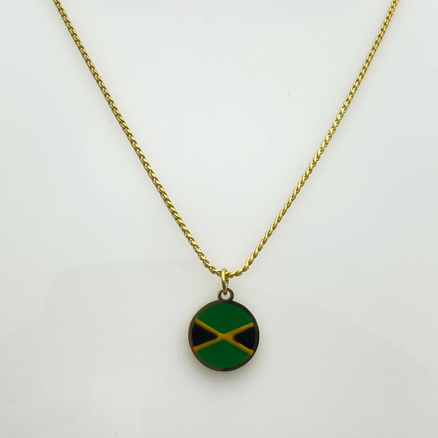 Gold Jamaican Flag Enamel Charm Jaminate Jewellery Set