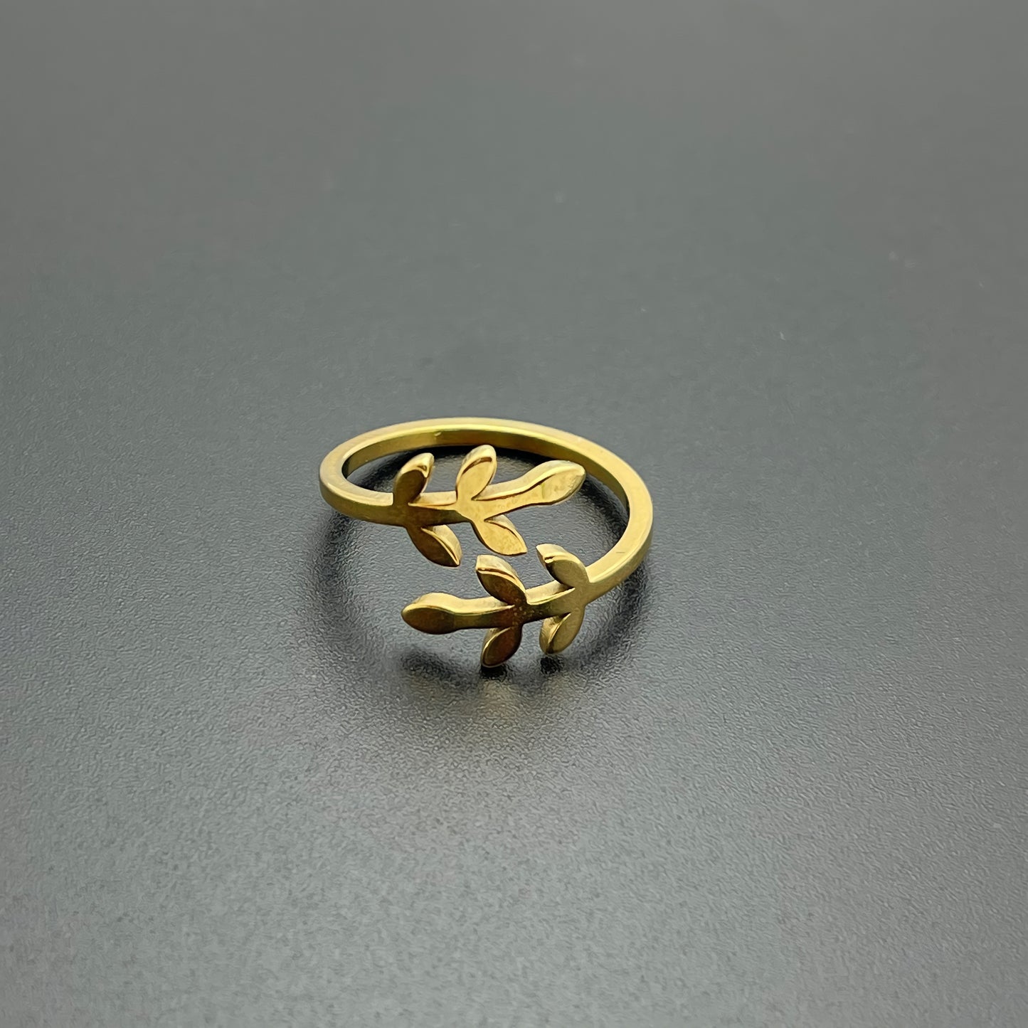 Gold Olive Tree Leaves Ring