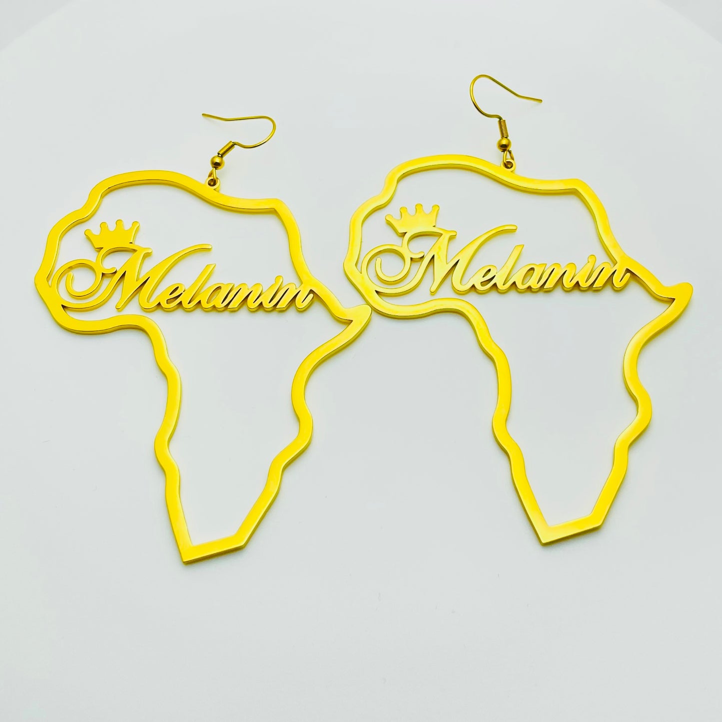 Melanin Queen Map Of Africa Exaggerated Drop Earrings