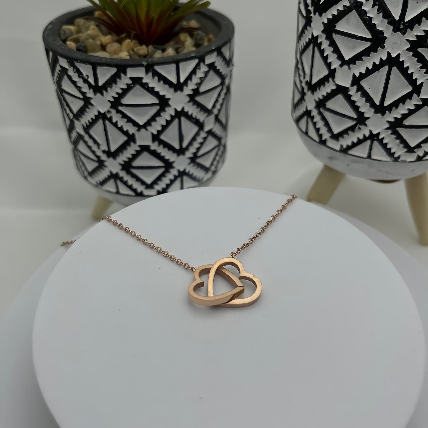 Interlocking Hearts Love Necklace