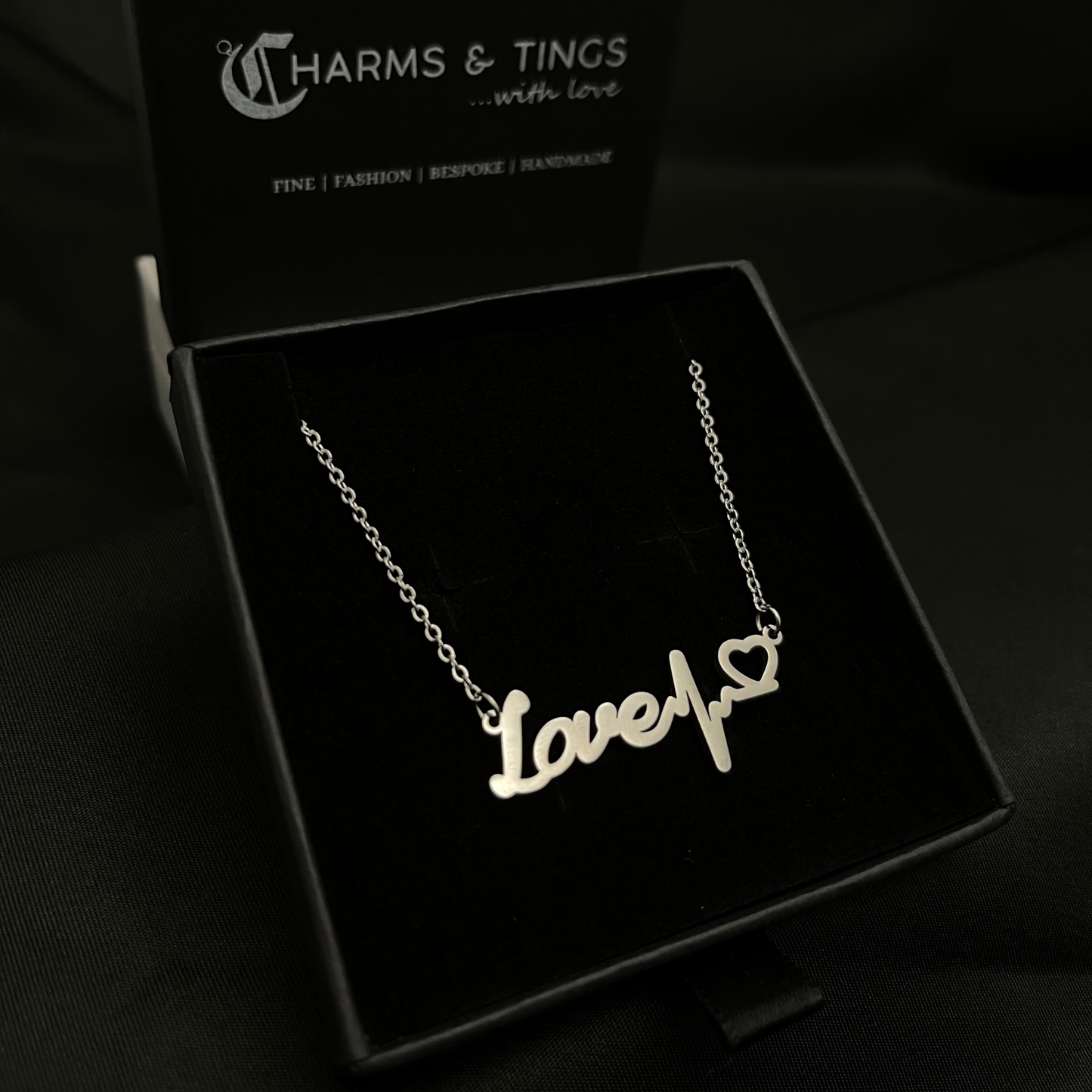 Love Heart ECG Stainless Steel Necklace